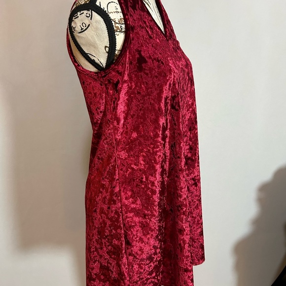 Altar’d State Velvet Red Sleeveless Dress - Picture 3 of 6